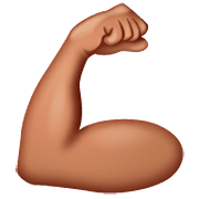 Émoji 💪🏽 Biceps Contracté : Peau Légèrement Mate sur WhatsApp 2.22.8.79.