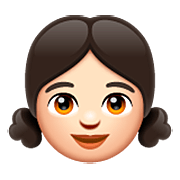 👧🏻 Emoji Mädchen: helle Hautfarbe WhatsApp 2.22.8.79.
