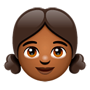 Emoji 👧🏾 Bambina: Carnagione Abbastanza Scura su WhatsApp 2.22.8.79.