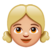Emoji 👧🏼 Bambina: Carnagione Abbastanza Chiara su WhatsApp 2.22.8.79.