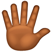 🖐🏾 Emoji Mão Aberta Com Os Dedos Separados: Pele Morena Escura na WhatsApp 2.22.8.79.