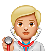 🧑🏼‍⚕️ Emoji Profesional Sanitario: Tono De Piel Claro Medio en WhatsApp 2.22.8.79.