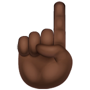 ☝🏿 Emoji nach oben weisender Zeigefinger von vorne: dunkle Hautfarbe WhatsApp 2.22.8.79.