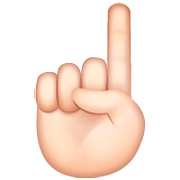 ☝🏻 Emoji nach oben weisender Zeigefinger von vorne: helle Hautfarbe WhatsApp 2.22.8.79.