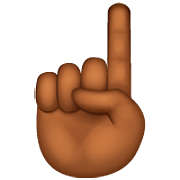 ☝🏾 Emoji nach oben weisender Zeigefinger von vorne: mitteldunkle Hautfarbe WhatsApp 2.22.8.79.