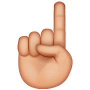 ☝🏼 Emoji Dedo índice Hacia Arriba: Tono De Piel Claro Medio en WhatsApp 2.22.8.79.