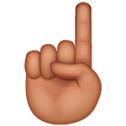☝🏽 Emoji nach oben weisender Zeigefinger von vorne: mittlere Hautfarbe WhatsApp 2.22.8.79.