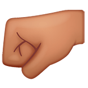 Emoji 🤛🏽 Pugno A Sinistra: Carnagione Olivastra su WhatsApp 2.22.8.79.