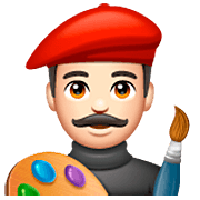 Emoji 👨🏻‍🎨 Artista Uomo: Carnagione Chiara su WhatsApp 2.22.8.79.