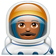 👨🏾‍🚀 Emoji Astronauta Homem: Pele Morena Escura na WhatsApp 2.22.8.79.