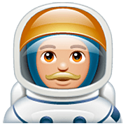 👨🏼‍🚀 Emoji Astronauta Hombre: Tono De Piel Claro Medio en WhatsApp 2.22.8.79.