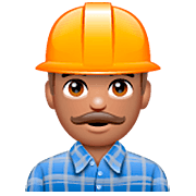 👷🏽‍♂️ Emoji Bauarbeiter: mittlere Hautfarbe WhatsApp 2.22.8.79.