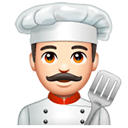 Emoji 👨🏻‍🍳 Cuoco: Carnagione Chiara su WhatsApp 2.22.8.79.
