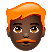 👨🏿‍🦰 Emoji Homem: Pele Escura E Cabelo Vermelho na WhatsApp 2.22.8.79.
