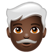 Emoji 👨🏿‍🦳 Uomo: Carnagione Scura E Capelli Bianchi su WhatsApp 2.22.8.79.