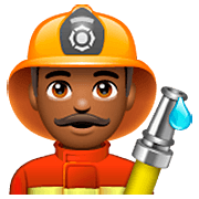 Émoji 👨🏾‍🚒 Pompier Homme : Peau Mate sur WhatsApp 2.22.8.79.