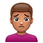 Emoji 🙍🏽‍♂️ Uomo Corrucciato: Carnagione Olivastra su WhatsApp 2.22.8.79.