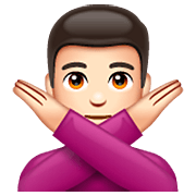 🙅🏻‍♂️ Emoji Mann mit überkreuzten Armen: helle Hautfarbe WhatsApp 2.22.8.79.