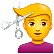 Émoji 💇‍♂️ Homme Qui Se Fait Couper Les Cheveux sur WhatsApp 2.22.8.79.