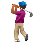 Emoji 🏌🏾‍♂️ Golfista Uomo: Carnagione Abbastanza Scura su WhatsApp 2.22.8.79.