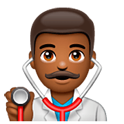 👨🏾‍⚕️ Emoji Profesional Sanitario Hombre: Tono De Piel Oscuro Medio en WhatsApp 2.22.8.79.