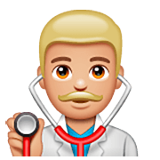 👨🏼‍⚕️ Emoji Profesional Sanitario Hombre: Tono De Piel Claro Medio en WhatsApp 2.22.8.79.