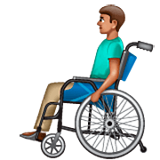👨🏽‍🦽 Emoji Homem Em Cadeira De Rodas Manual: Pele Morena na WhatsApp 2.22.8.79.