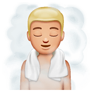 🧖🏼‍♂️ Emoji Hombre En Una Sauna: Tono De Piel Claro Medio en WhatsApp 2.22.8.79.