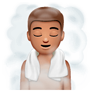 🧖🏽‍♂️ Emoji Mann in Dampfsauna: mittlere Hautfarbe WhatsApp 2.22.8.79.