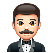 Emoji 🤵🏻‍♂️ Uomo in smoking: Carnagione Chiara su WhatsApp 2.22.8.79.
