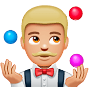 Emoji 🤹🏼‍♂️ Giocoliere Uomo: Carnagione Abbastanza Chiara su WhatsApp 2.22.8.79.