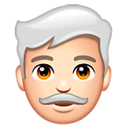 👨🏻‍🦳 Emoji Mann: helle Hautfarbe, weißes Haar WhatsApp 2.22.8.79.