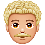 Emoji 👨🏼‍🦱 Uomo: Carnagione Abbastanza Chiara E Capelli Ricci su WhatsApp 2.22.8.79.