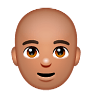 👨🏽‍🦲 Emoji Mann: mittlere Hautfarbe, Glatze WhatsApp 2.22.8.79.