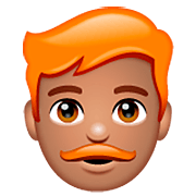 👨🏽‍🦰 Emoji Mann: mittlere Hautfarbe, rotes Haar WhatsApp 2.22.8.79.