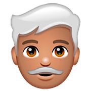👨🏽‍🦳 Emoji Mann: mittlere Hautfarbe, weißes Haar WhatsApp 2.22.8.79.