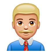 Emoji 👨🏼‍💼 Impiegato: Carnagione Abbastanza Chiara su WhatsApp 2.22.8.79.