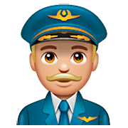 Émoji 👨🏼‍✈️ Pilote Homme : Peau Moyennement Claire sur WhatsApp 2.22.8.79.
