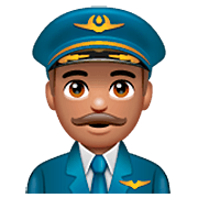 Émoji 👨🏽‍✈️ Pilote Homme : Peau Légèrement Mate sur WhatsApp 2.22.8.79.