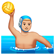 🤽🏼‍♂️ Emoji Homem Jogando Polo Aquático: Pele Morena Clara na WhatsApp 2.22.8.79.