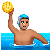 🤽🏽‍♂️ Emoji Homem Jogando Polo Aquático: Pele Morena na WhatsApp 2.22.8.79.