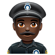 👮🏿‍♂️ Emoji Policial Homem: Pele Escura na WhatsApp 2.22.8.79.