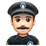 Emoji 👮🏻‍♂️ Poliziotto Uomo: Carnagione Chiara su WhatsApp 2.22.8.79.
