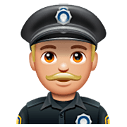 Emoji 👮🏼‍♂️ Poliziotto Uomo: Carnagione Abbastanza Chiara su WhatsApp 2.22.8.79.