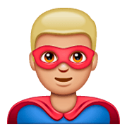 Émoji 🦸🏼‍♂️ Super-héros Homme : Peau Moyennement Claire sur WhatsApp 2.22.8.79.