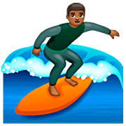 Emoji 🏄🏾‍♂️ Surfista Uomo: Carnagione Abbastanza Scura su WhatsApp 2.22.8.79.