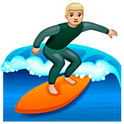 Emoji 🏄🏼‍♂️ Surfista Uomo: Carnagione Abbastanza Chiara su WhatsApp 2.22.8.79.