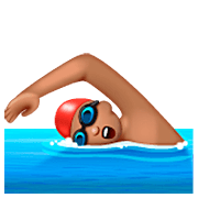 Emoji 🏊🏽‍♂️ Nuotatore: Carnagione Olivastra su WhatsApp 2.22.8.79.