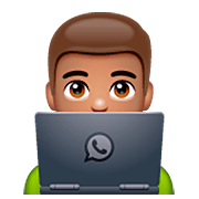 👨🏽‍💻 Emoji Tecnólogo: Pele Morena na WhatsApp 2.22.8.79.