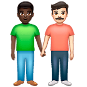 👨🏿‍🤝‍👨🏻 Emoji Dois Homens De Mãos Dadas: Pele Escura E Pele Clara na WhatsApp 2.22.8.79.